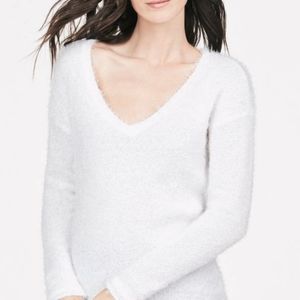 NWT JustFab fuzzy v-neck sweater ✨MAKE ME AN OFFER✨